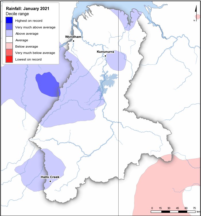 Rainfall deciles: January 2021