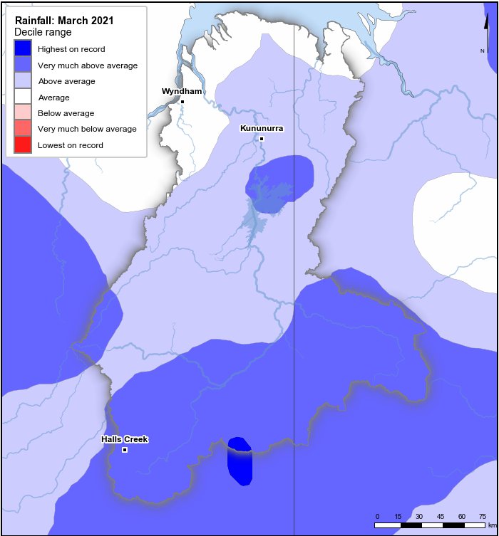 Rainfall deciles: March 2021