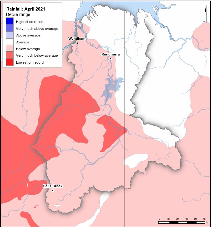 Rainfall deciles: April 2021