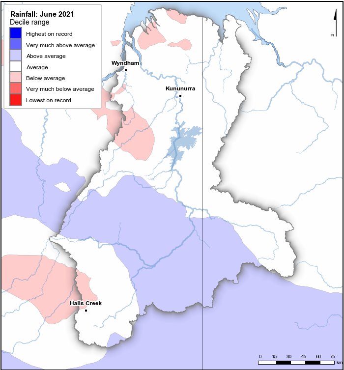 Rainfall deciles: June 2021