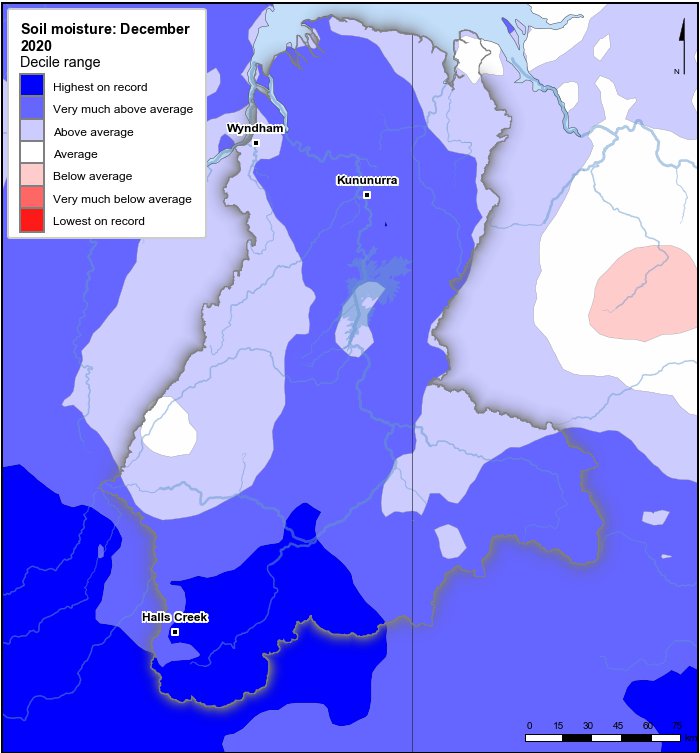 Soil moisture deciles: December 2020