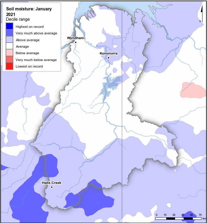 Soil moisture deciles: January 2021