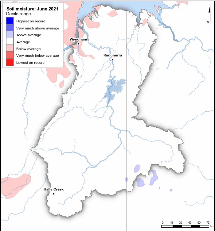 Soil moisture deciles: June 2021