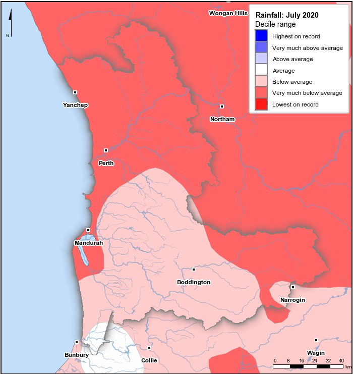 Rainfall deciles: July 2020