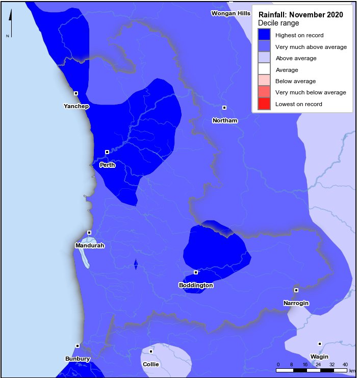 Rainfall deciles: November 2020