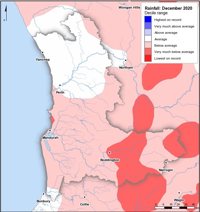 Rainfall deciles: December 2020