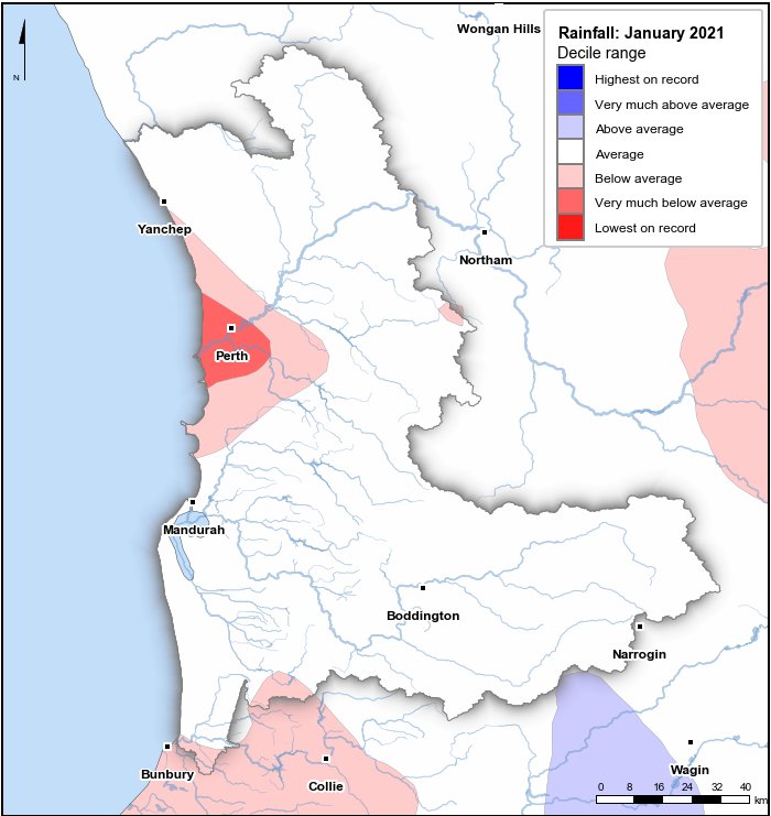 Rainfall deciles: January 2021