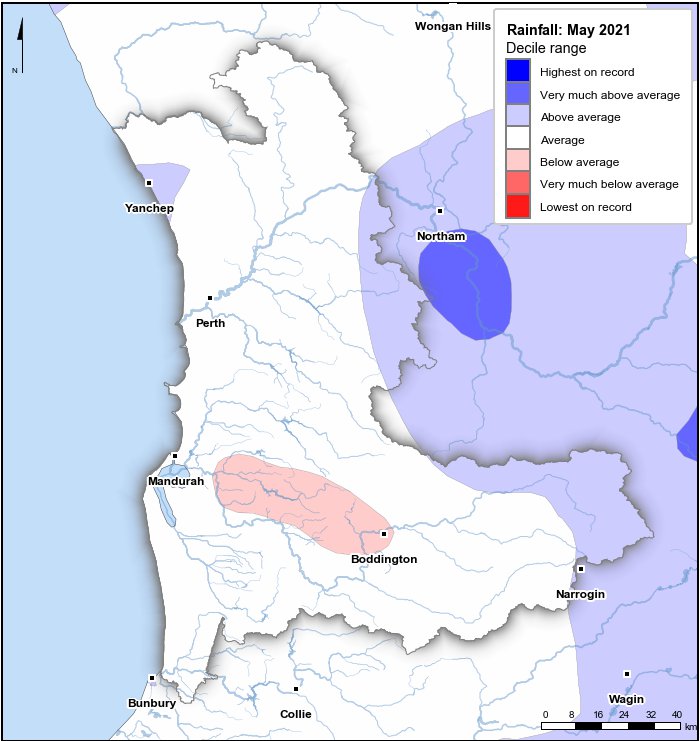 Rainfall deciles: May 2021