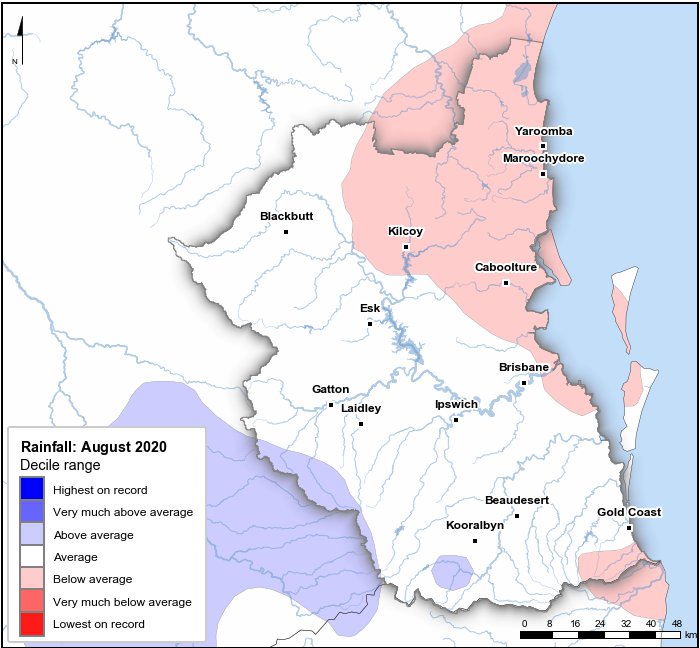 Rainfall deciles: August 2020