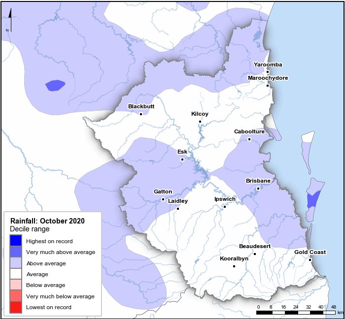 Rainfall deciles: October 2020