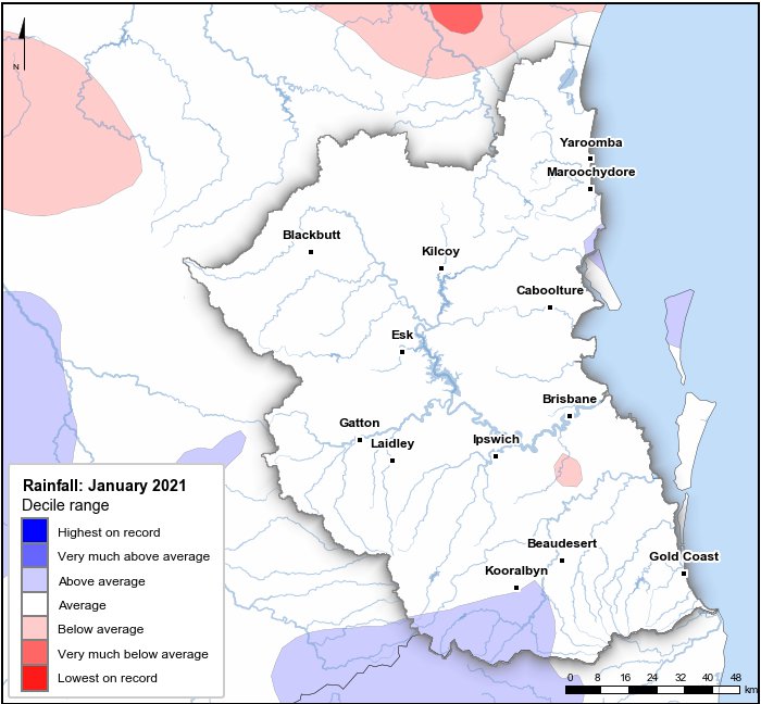 Rainfall deciles: January 2021