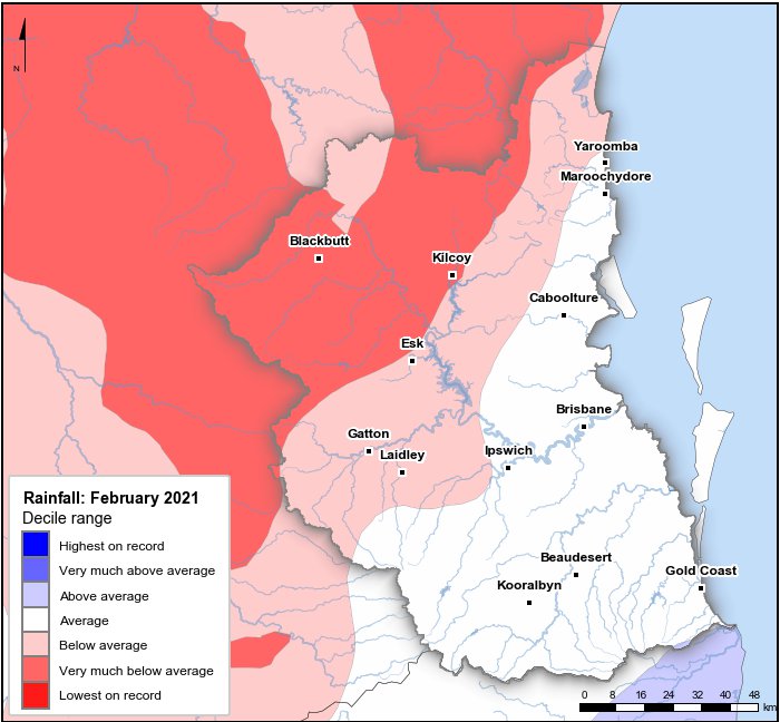 Rainfall deciles: February 2021