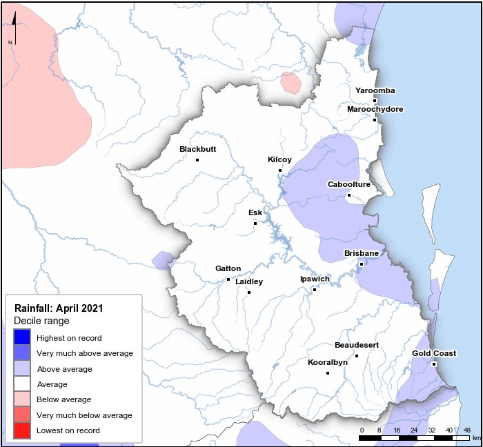 Rainfall deciles: April 2021