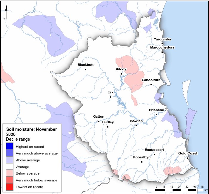 Soil moisture deciles: November 2020
