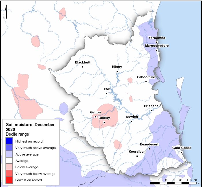 Soil moisture deciles: December 2020