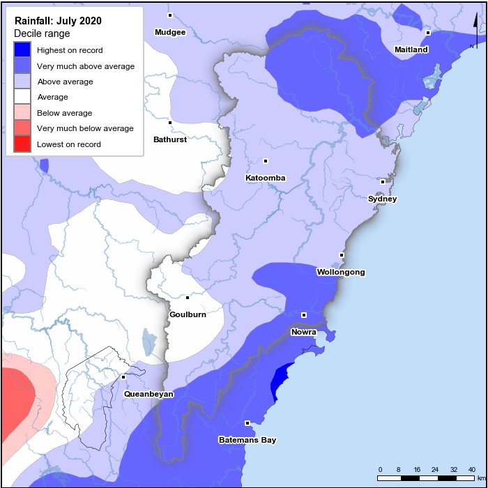 Rainfall deciles: July 2020