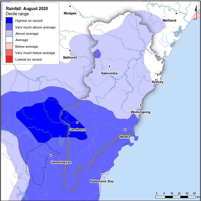 Rainfall deciles: August 2020
