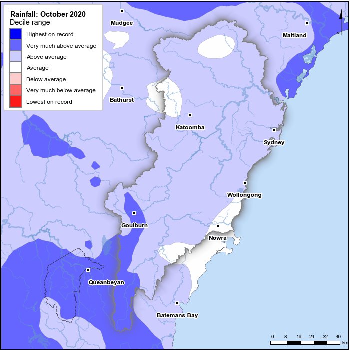 Rainfall deciles: October 2020