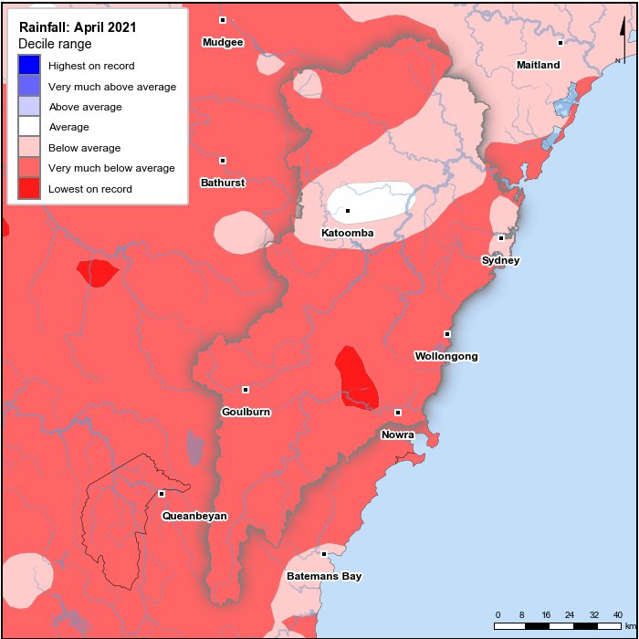 Rainfall deciles: April 2021