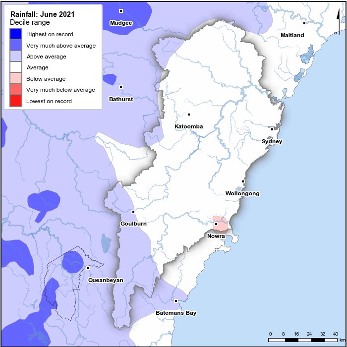Rainfall deciles: June 2021