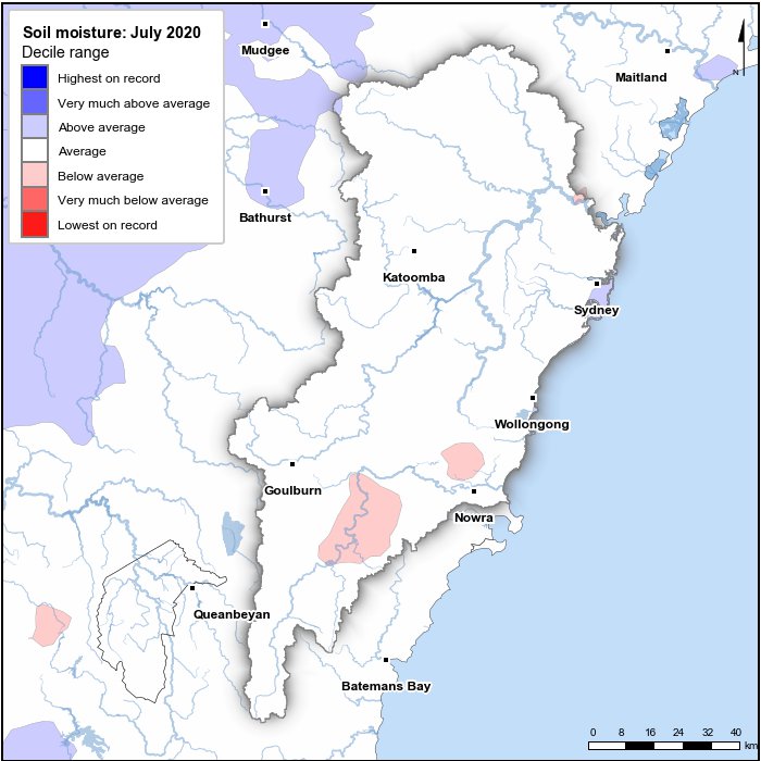 Soil moisture deciles: July 2020