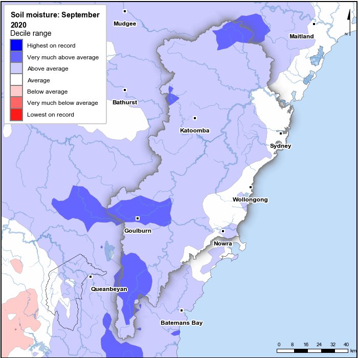 Soil moisture deciles: September 2020