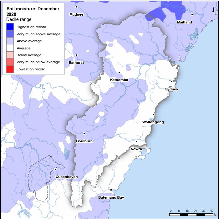 Soil moisture deciles: December 2020