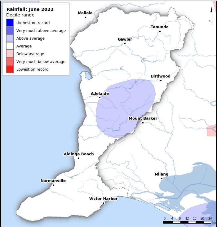 Rainfall deciles: June 2022
