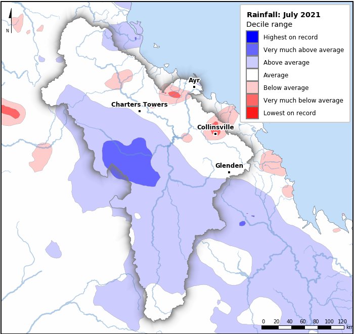 Rainfall deciles: July 2021