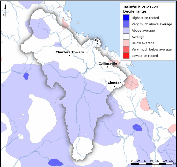 Rainfall deciles: July 2021–June 2022