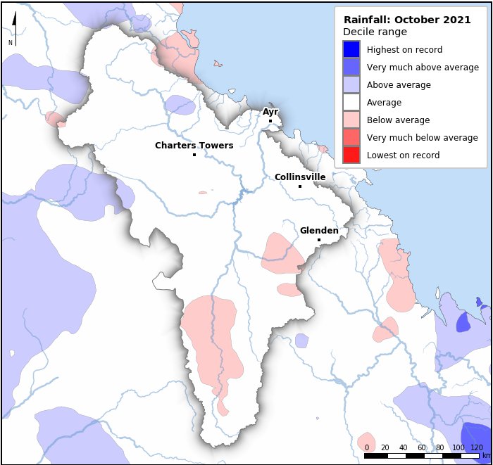Rainfall deciles: October 2021
