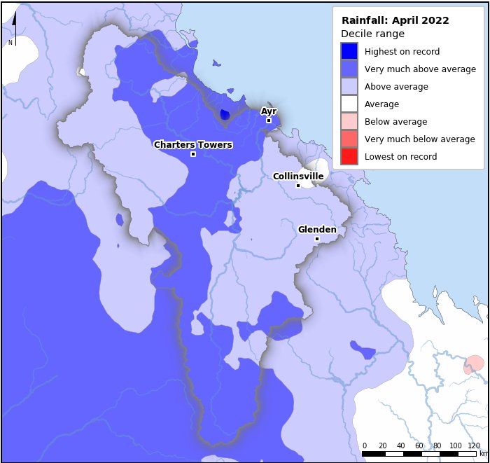 Rainfall deciles: April 2022