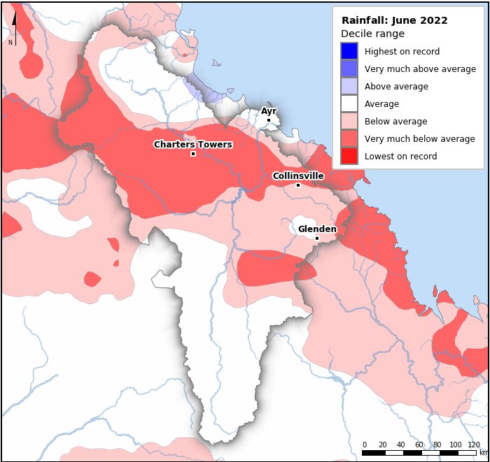 Rainfall deciles: June 2022