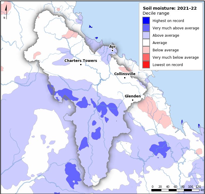 Soil moisture deciles: July 2021–June 2022