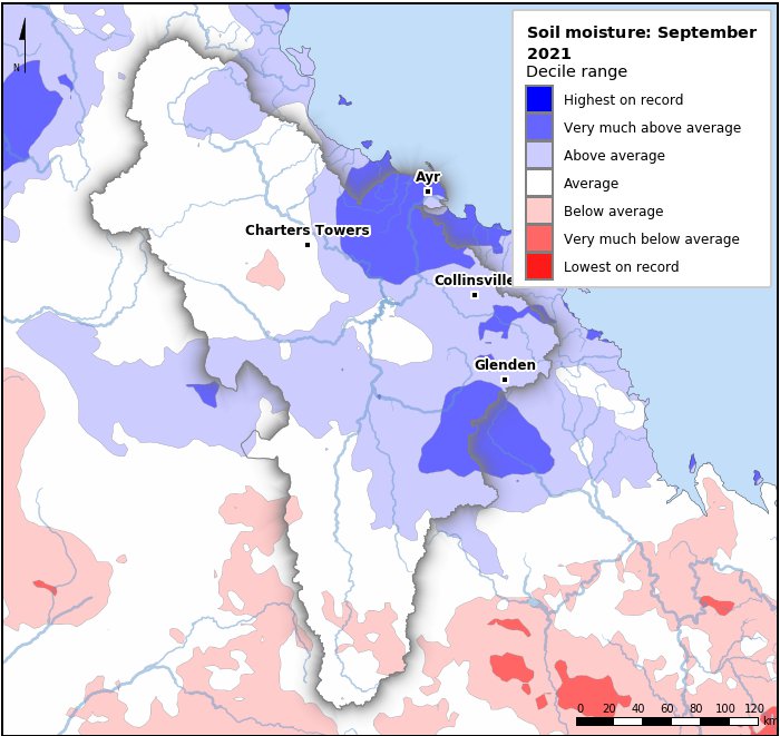 Soil moisture deciles: September 2021