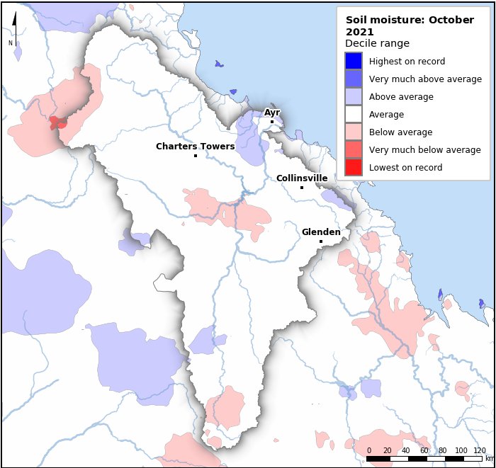 Soil moisture deciles: October 2021
