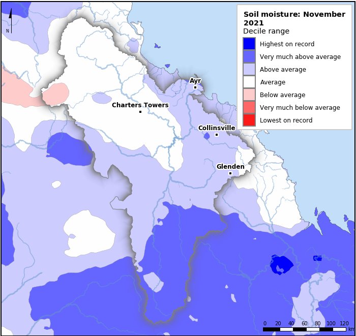Soil moisture deciles: November 2021