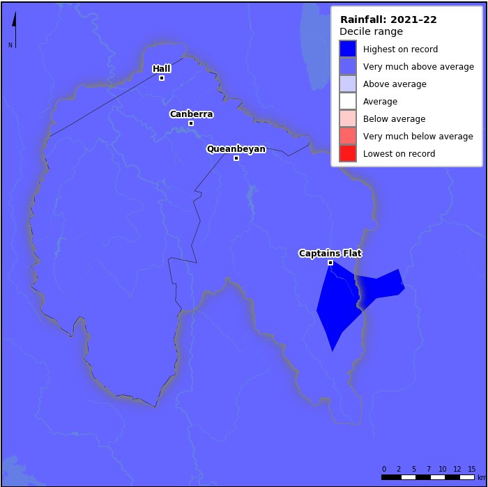 Rainfall deciles: July 2021–June 2022