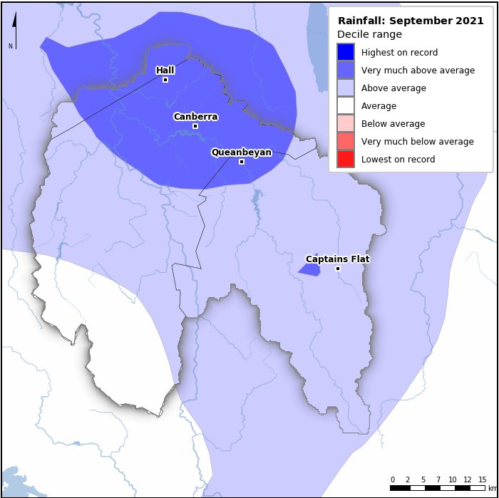 Rainfall deciles: September 2021