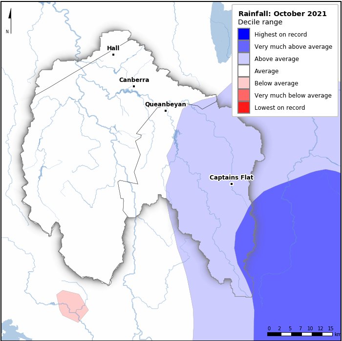 Rainfall deciles: October 2021