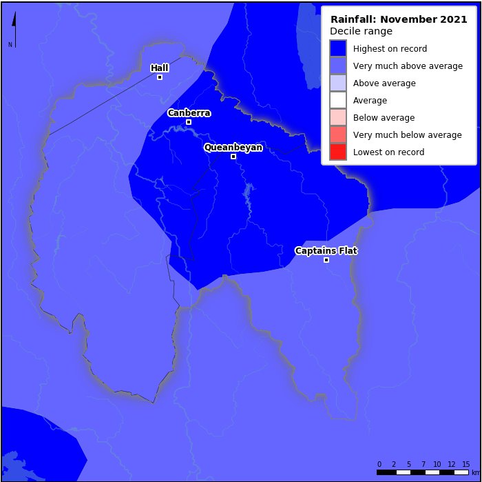 Rainfall deciles: November 2021