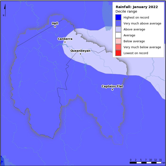 Rainfall deciles: January 2022