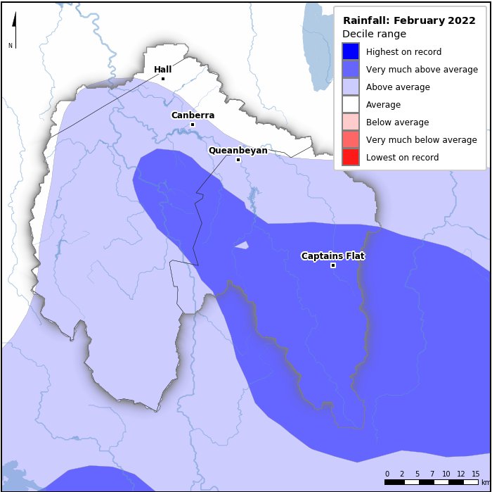 Rainfall deciles: February 2022