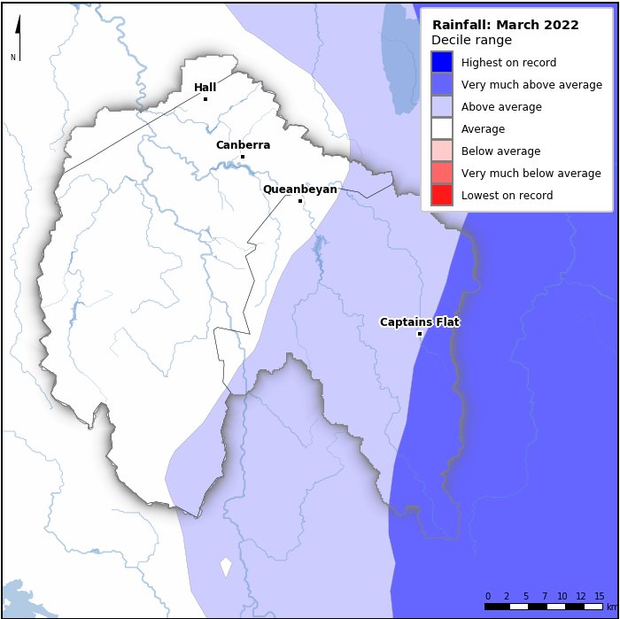 Rainfall deciles: March 2022