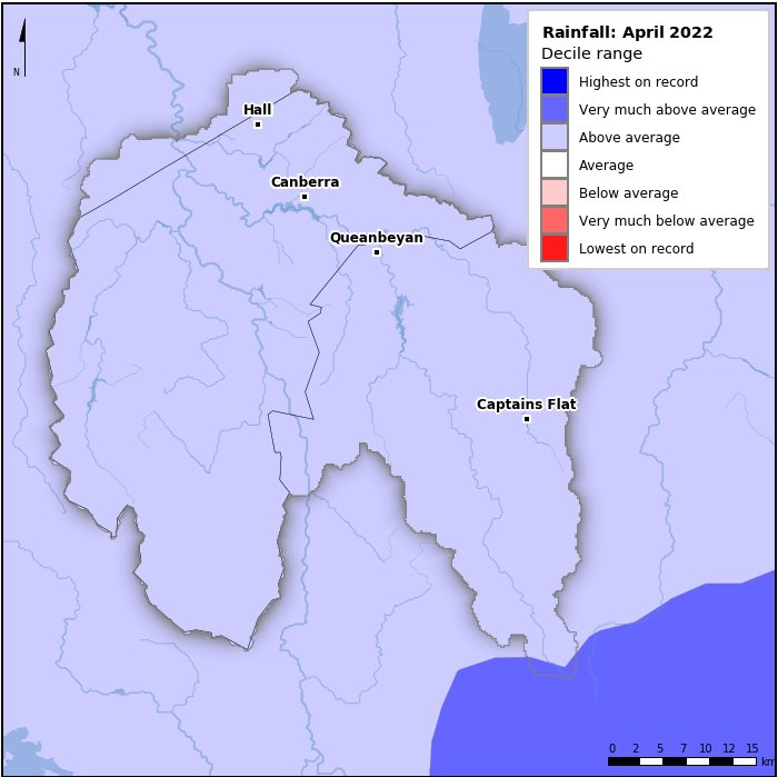 Rainfall deciles: April 2022