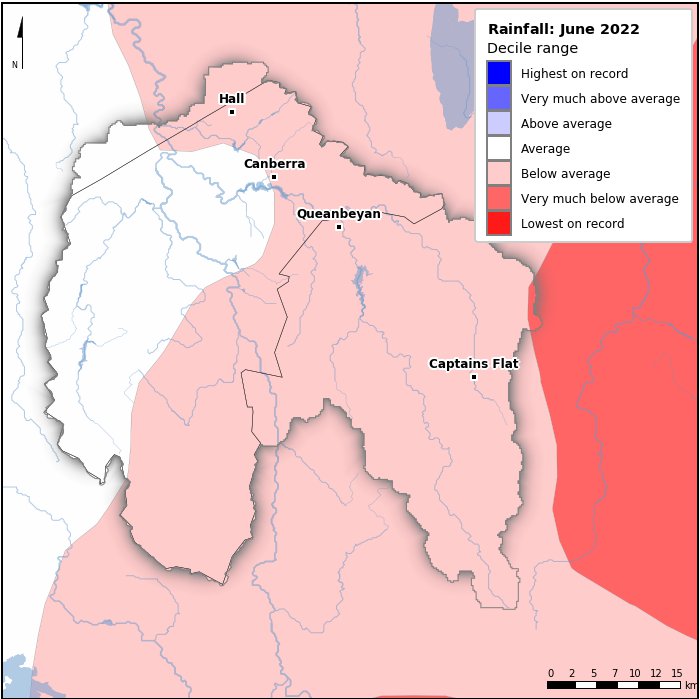Rainfall deciles: June 2022