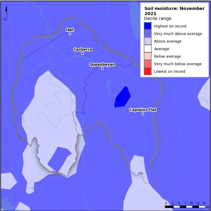 Soil moisture deciles: November 2021