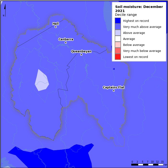 Soil moisture deciles: December 2021