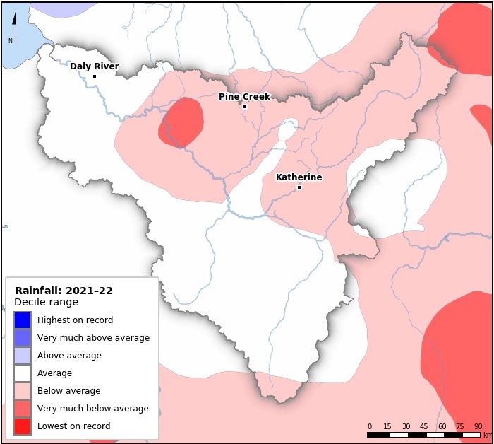 Rainfall deciles: July 2021–June 2022