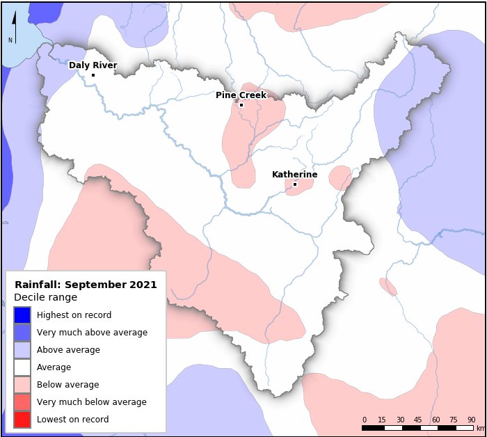 Rainfall deciles: September 2021